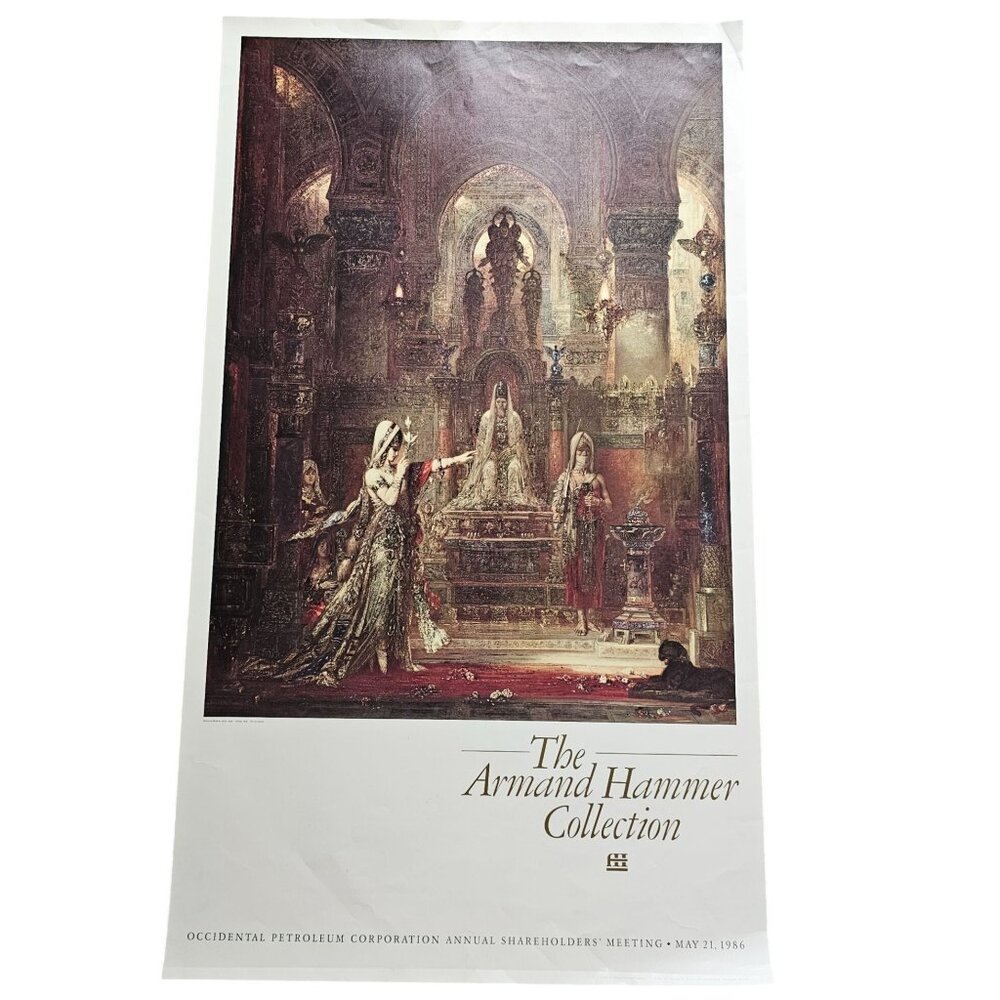 Armand Hammer Collection 1986 Shareholders Meeting Poster Gustave Moreau Salome